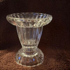 Vintage heavy glass candle holder